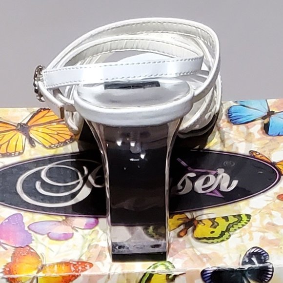 Clear heeled white boudoir sandals - Picture 3 of 5